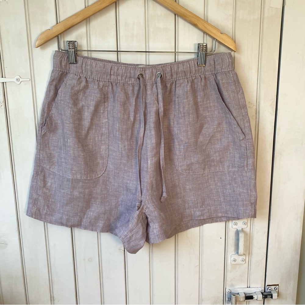 C&C California Lavender Linen-Blend Drawstring Shorts